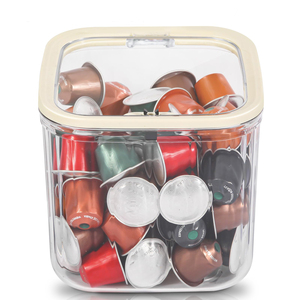 <b>Small</b> Plastic Food <b>Storage</b> Organizer Bins Coffee Pod Holder Lid with Kitchen Cabinet Organization Pantry Kitchen Cabinet - Product Image 1
