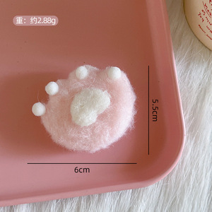 Jiamu nuevo diseño de invierno rosa lindo gato pata pelo Scrunchies y pinzas para el pelo para mujeres niñas adolescentes felpa gato pata pinza de pelo - Product Image 5