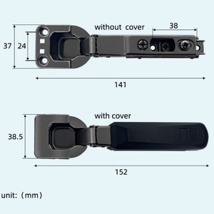 Bisagra de Acero de 2 Vías para Puerta de Armario con Cierre Suave, Color Negro Metálico, Amortiguación Lineal, Ajuste 3D, Oculta, para Muebles, Escuelas y Hospitales - Product Image 5