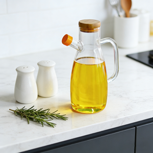 Bouteille Distributrice d'Huile en Verre avec Poignée et Échelle <span class=keywords><strong>de</strong></span> Mesure, Cruet à Huile et <span class=keywords><strong>Vinaigre</strong></span> Sans BPA pour la Cuisine - Product Image 6