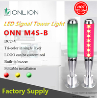 Lampu Menara Sinyal Buatan Pabrik ONN M4S-B Berbahan Aluminium Alloy Bentuk Bola Baseball dengan Buzzer 85db Alas Lipat dengan 360 derajat °   Dapat diputar