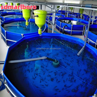 Bassin pliable en PVC durable de 4000 litres pour l'élevage, grand réservoir à poissons pliable pour la vente