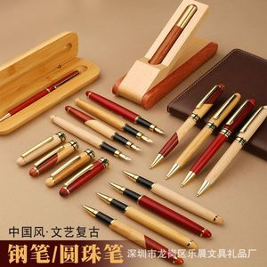 <b>Creative</b> Advertising Ballpoint Pen with Brass Bamboo Wooden Metal Finish for Signatures Logos in Office Neutral Colors <b>Gift</b> - Product Image 4