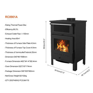 RC0901A 9KW Poêle à <span class=keywords><strong>bois</strong></span> intérieur moderne Poêle à <span class=keywords><strong>bois</strong></span> avec four Poêle à <span class=keywords><strong>bois</strong></span> Stufa <span class=keywords><strong>a</strong></span> Legna - Product Image 3