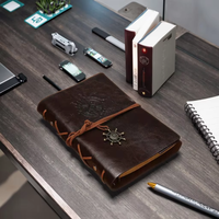 Carnet en cuir PU A5 A6 A7, 160 pages, design moderne ancre et boussole gravé, journal de voyage, cadeaux de bienvenue pour lui et elle, portable