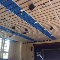 Panel Acústico para Sistema de Sonido de Techo Suspendido, Absorbente de Sonido, Fibra de Vidrio, Algodón, Modelo 3D, para Estudio/Hotel/Apartamento