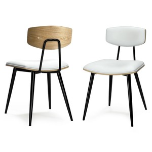Chaise de salle à manger d'intérieur moderne du milieu du siècle Design simple avec couverture en <span class=keywords><strong>bois</strong></span> naturel et cuir pour la maison et l'intérieur - Product Image 1