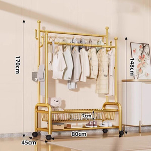 <span class=keywords><strong>Perchero</strong></span> metálico multifuncional desmontable de doble nivel, duradero, con estructura de tubos de acero, para ropa, de pie. - Product Image 6