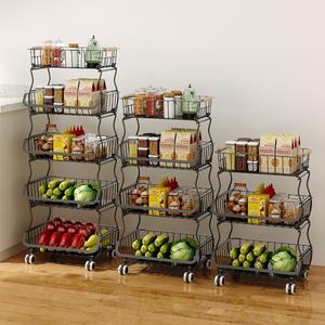 Organizador de Almacenamiento de Cocina, Cesta Multiusos Móvil para Frutas y Verduras, Carrito con Ruedas para Aperitivos, Estante con Ruedas para el Hogar - Product Image 1