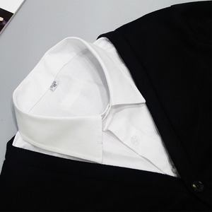 Camisas Elegantes con <span class=keywords><strong>Cuello</strong></span> Chino y Rayas Falsas Desmontables para Hombre - Product Image 3