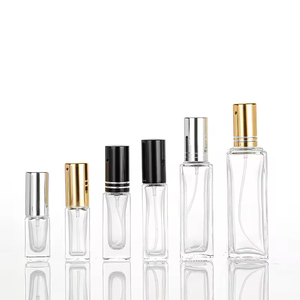 Flacons de parfum de luxe en verre fantaisie, fond épais, carrés, transparents, rechargeables, de 5 ml à 30 ml, avec impression sérigraphique sur la surface. - Product Image 6