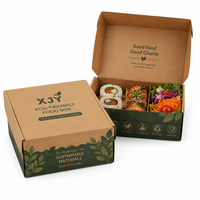 Hete Verkoop Afhaalmaaltijden Dozen Voor Snelle Lunch Sushi Rijst Fruitsalade Burger Eco Kartonnen Afhaalmaaltijden Pakket Papieren Doos