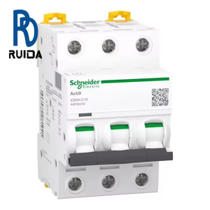IC60H Miniature Circuit Breaker 3P With 10A C Curve A9F84310 DIN Rail Mounting - Product Image 1