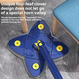 Bán Buôn 3-Trong-1 Đa Chức Năng Lớn Lau Phẳng Với Đầu Quay Và Sợi Nhỏ Refill Cho Hộ Gia Đình Công Cụ Làm Sạch Tam Giác Lau - Product Image 4