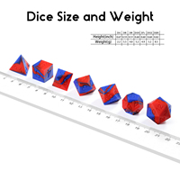Échantillons Gratuits - Lot de 7 Dés Polyédriques Carrés en Silicone à Bords Tranchants de 16 mm pour Jeux de Rôle D&D (Dungeons & Dragons)
