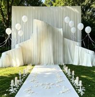 Arche de mariage en métal blanc personnalisable, cadre de toile de fond, accessoires de mariage réutilisables pour la décoration de banquets et de fêtes