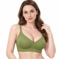 Soutien-gorge sans couture en soie glacée ODM, invisible, push-up, respirant, avec maintien et rehaussement, bretelles larges ajustables, sans armatures