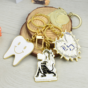 Llaveros de Metal Personalizados con Logotipo, Fabricados en Fábrica, Aleación de Zinc, Chapado en Oro, Troquelados - Product Image 1