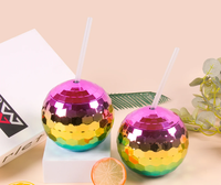 Disco Ball Cup avec paille Cocktail boisson tasse Bachelorette poule fête fournitures discothèque Bar fête boisson verre à vin anniversaire décor