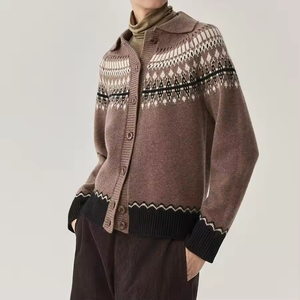 Cardigan <span class=keywords><strong>islandais</strong></span> traditionnel à boutons, en laine mérinos, <span class=keywords><strong>pull</strong></span> d'hiver nordique, doux et chaud, pour femme, 1 pièce minimum - Product Image 4