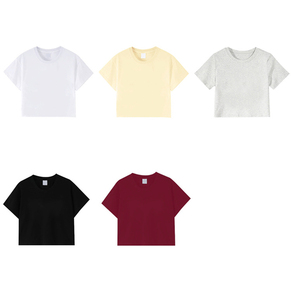 NO MOQ Promotion Gift Wearing Plain Pour Customized logo Designs Crop T Shirt