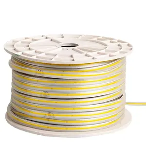 220V Dimmable 110V COB LED Strip With Plug Dotless Silicone Cover Waterproof Ribbon 3000k 4000k 6500k COB LED Strip For Outdoor