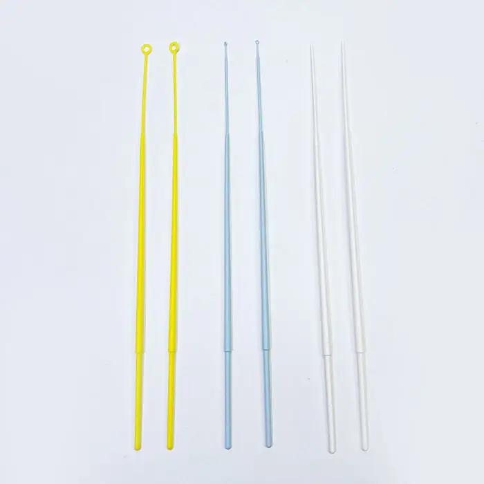 Microbiologia alta qualidade aço inoxidável fio laboratório sterial plástico descartável 10ul inoculação loop stick