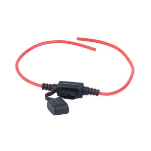 Customized heavy duty fuse holder flexible wiring harness 8 AWG 48" battery cable assembly fuse cable connector
