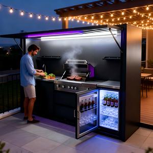 Set Completo di Cucina Esterna BBQ in Acciaio Inox Antiruggine e Resistente alle Intemperie, Personalizzabile OEM ODM, <span class=keywords><strong>con</strong></span> <span class=keywords><strong>Forno</strong></span> per Pizza - Product Image 3