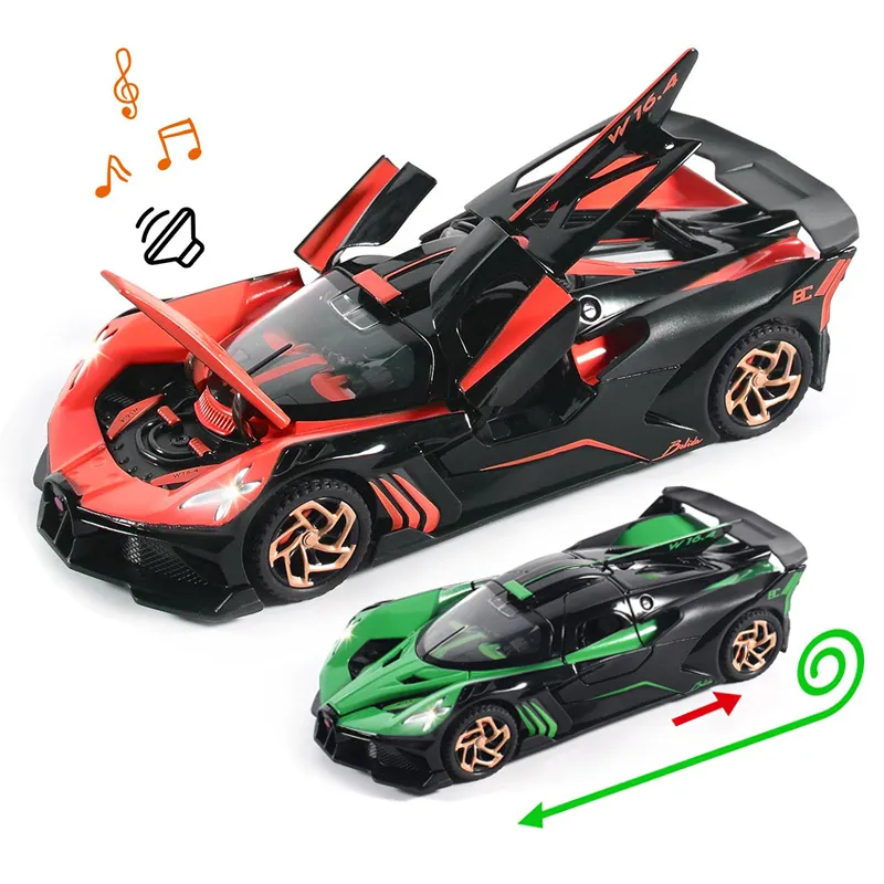 1:32 Alloy Diecast Toys Modellautos Custom Toy Vehicles Modell Push Back Funtion mit Musik und Licht