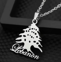 Collier en cèdre libanais plaqué or 18 carats, poli miroir, symbole du Liban, bijou personnalisé et tendance, vente chaude