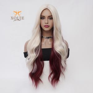 Perruque en fibre haute température transparente réglable rouge doré sans lacet pour femmes, usage quotidien, costumes de fête, <span class=keywords><strong>cheveux</strong></span> longs bouclés - Product Image 2