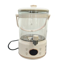 Bouilloire électrique sans fil en verre blanc avec contrôle de la température, capacité de 3,0 L, arrêt automatique pour un usage domestique, automobile et hôtelier