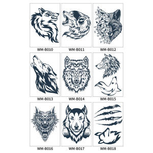 Nuevo Tatuaje Temporal a Base de Agua, Resistente al Agua y al Sudor, Diseño de <span class=keywords><strong>Lobo</strong></span> y Flor para el <span class=keywords><strong>Brazo</strong></span> - Product Image 4
