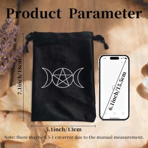 Bolsas de Tarot de Terciopelo <span class=keywords><strong>con</strong></span> Cordón y Logotipo Personalizado, Bolsa de Cartas de Tarot <span class=keywords><strong>con</strong></span> Estampado de Estrellas y Luna, Bolsa para Dados, para Regalos, Joyas, Runas, Cristales, Brujería - Product Image 2