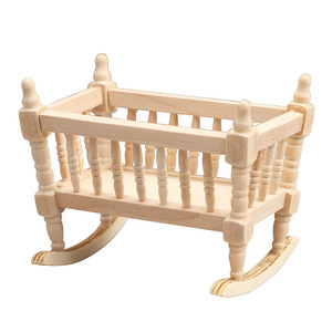 112 Maison de poupée miniature en bois, <span class=keywords><strong>chaise</strong></span> berçante, berceau, mobilier pour bébé, jouet éducatif, modèle de jouet, échelle 1:12 - Product Image 5
