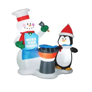 5 футов 6 футов рождественское Надувное украшение Рождественский надувной снеговик с пингвином