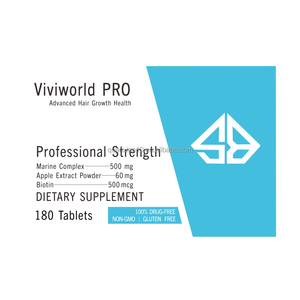 Compléments alimentaires à base de biotine pour des cheveux plus épais et une meilleure couverture du cuir chevelu, renforcement de la croissance des cheveux, complexe marin, 180 comprimés, non destiné aux enfants - Product Image 1