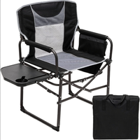 Chaise de camping pour directeurs, robuste, chaise pliante portable surdimensionnée avec table latérale, chaises de camping pliantes pour concerts en plein air