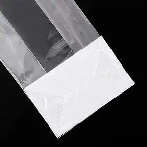 Bolsas de celofán con fuelle transparente Bolsas de celofán de fondo plano con inserto de papel