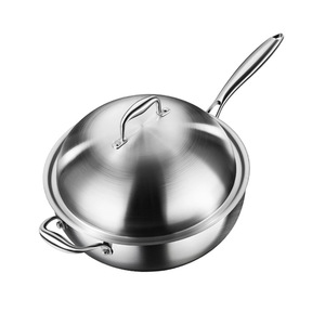 Wok en acier inoxydable de qualité alimentaire 316, à fond profond, sans fumée, pour cuisinières à gaz et à induction - Product Image 2