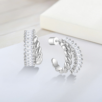 LULUFOCUS Clous d'oreilles en argent sterling 925, filigrane, demi-cercle, simples, pour la fabrication de bijoux