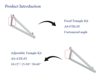 Kit de support de montage triangulaire solaire en aluminium réglable pour toit plat et toit métallique, système de support de panneaux photovoltaïques |   Art Sign