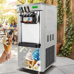 Competitive Price Professional Commercial Use Air Cooling Vertical Three Flavors <b>Ice</b> <b>Machine</b> Milk-Based Soft Serve Maker GR-0737 - Product Image 3
