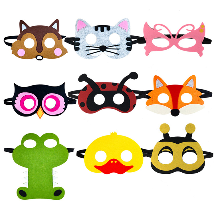 16 Mascarillas De Fieltro De Animales Para Niños – Divertidas, Ligeras Y Perfectas Para Fiestas, Cumpleaños Y Disfraces