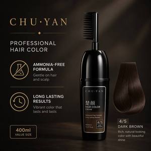 Crema de Color Negro Natural de Larga Duración Chuyan - Cobertura Perfecta para Canas - Fórmula Profesional Resistente a la Decoloración - Product Image 5