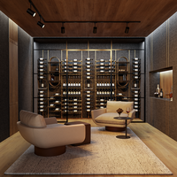 Armoire de bar à vin en acier inoxydable avec contrôle de température certifiée CE Cave à vin Vitrine à vin anti-moisissure pour hôtel Maison Winery