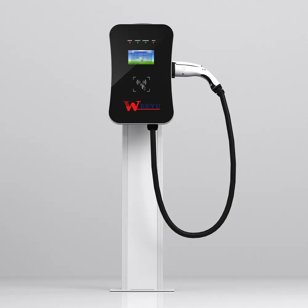 WEEYU AC EV зарядное устройство 3 фазы 1 фаза 7 кВт 11 кВт 22 кВт wallbox быстрая электрическая Автомобильная wallbox зарядная станция с приложением