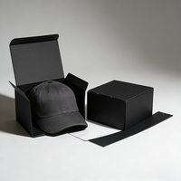 Boîte cadeau en papier noir pour casquette de baseball - Boîte d'emballage durable avec couvercle