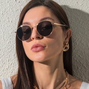 Sunway <b>Eyewear</b> Classic Hot Sale Metal Round Gradient Lenses Unisex Sunglasses Custom Logo for Men Women - Product Image 2